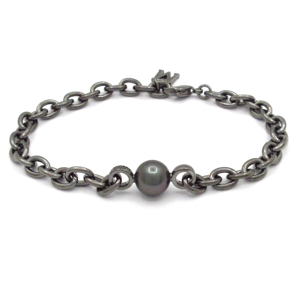 Mikimoto Bracelet Dark Silver Dark Gray Silver Black Pearl